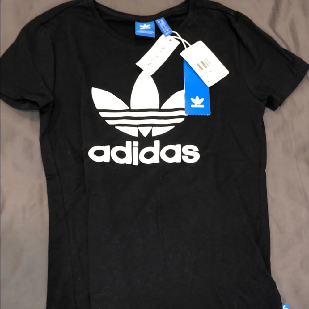 Adidas Black Trefoil Tee